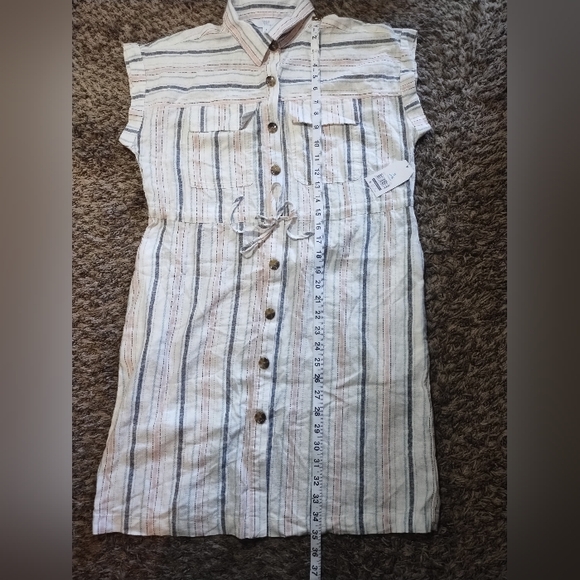 New Time And Tru Dress Linen Blend Coastal Boho Minimalist Pockets - Picture 15 of 16